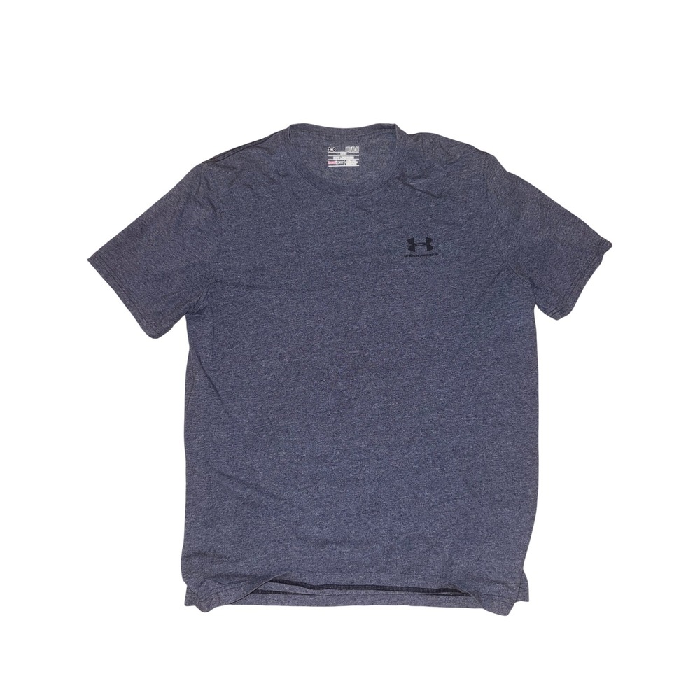 Under Armour Mens HeatGear Loose Fit Short Sleeve T-Shirt Heather Navy Blue MD